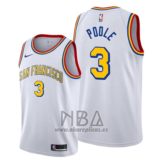 Camiseta Golden State Warriors Jordan Poole NO 3 Classic Edition Blanco